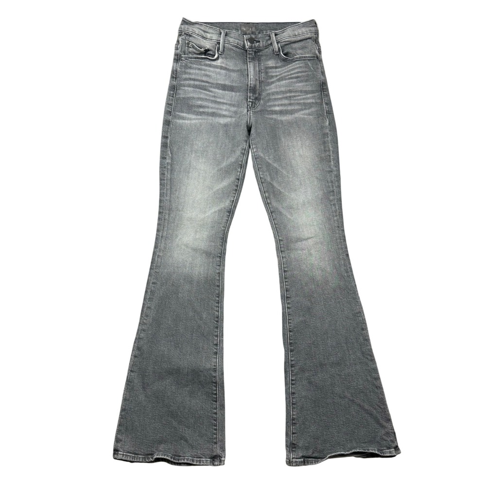 Mother Jeans Women 27 (26x30) Gray The Weekender Flare Stretch Denim